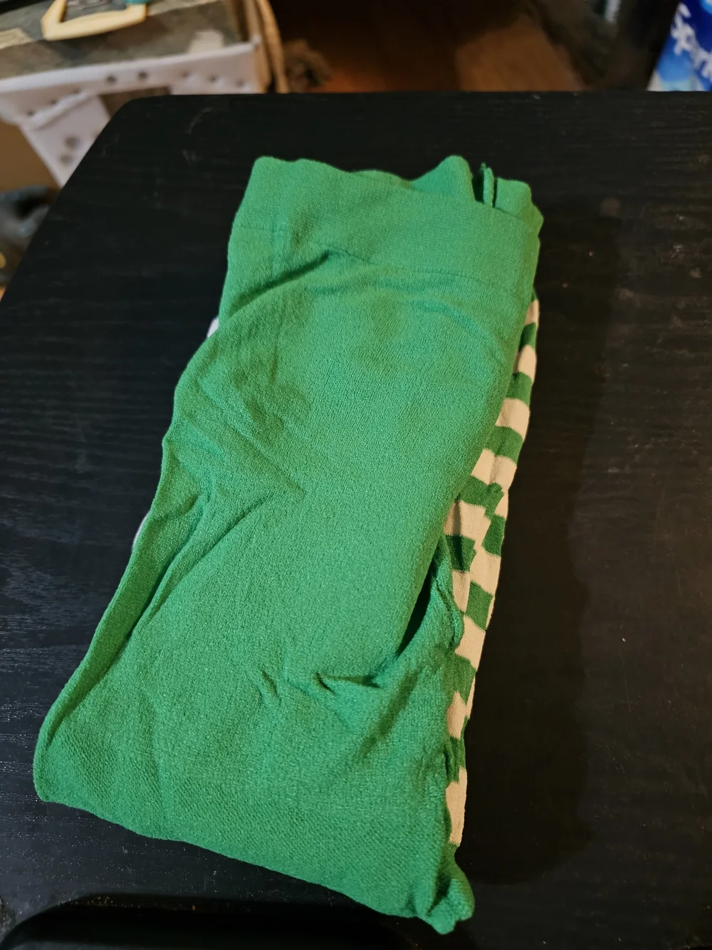 Green And White Striped Tights